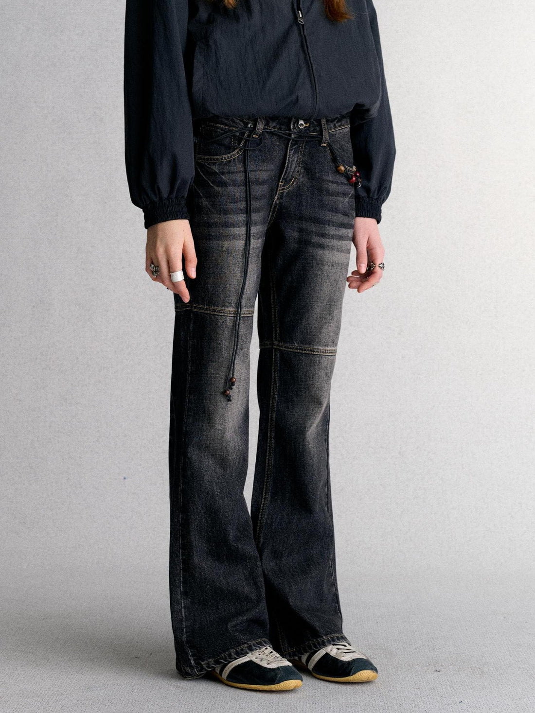 Achihara Washed Low Rise Flared Pocket Women&