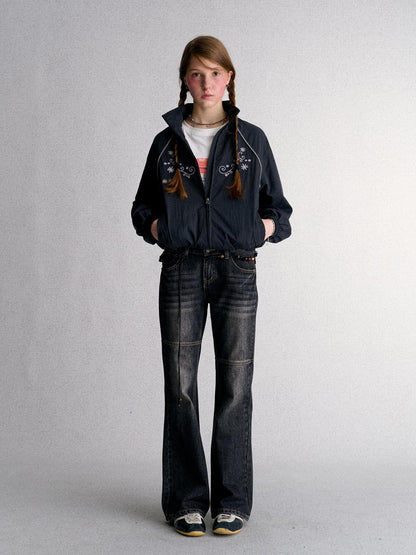 Achihara Washed Low Rise Flared Pocket Women&