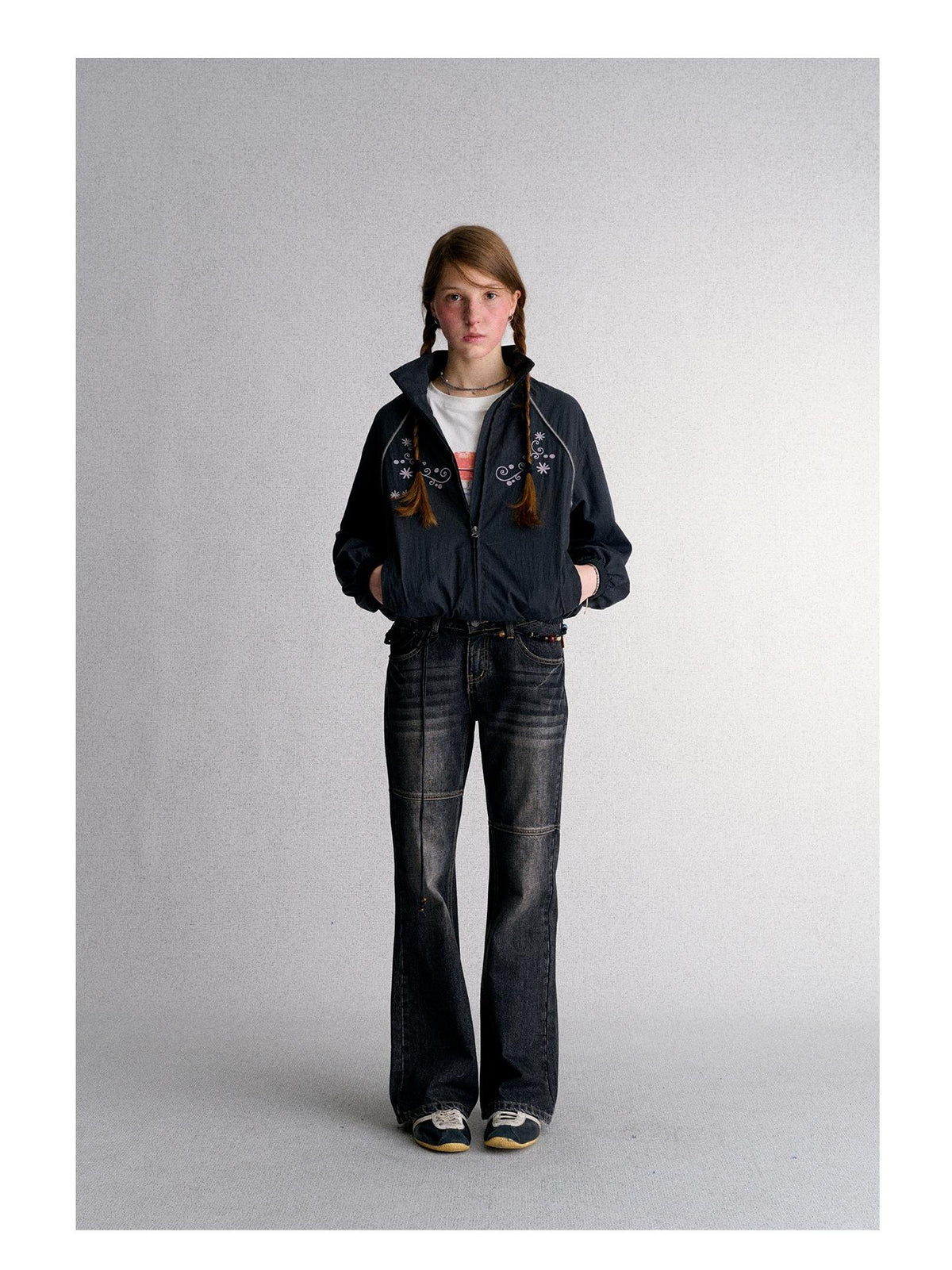 Achihara Washed Low Rise Flared Pocket Women&