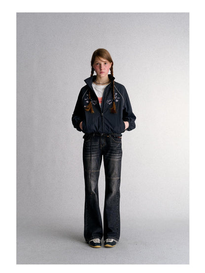 Achihara Washed Low Rise Flared Pocket Women&