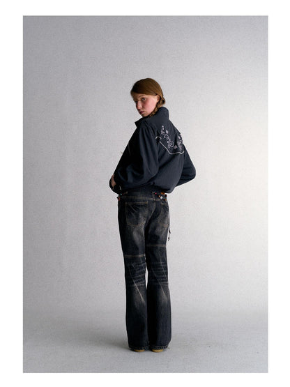 Achihara Washed Low Rise Flared Pocket Women&