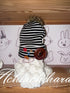 Achihara Windproof Casual Striped Knit Beanie With Button Closure Unisex Black White Hat-1