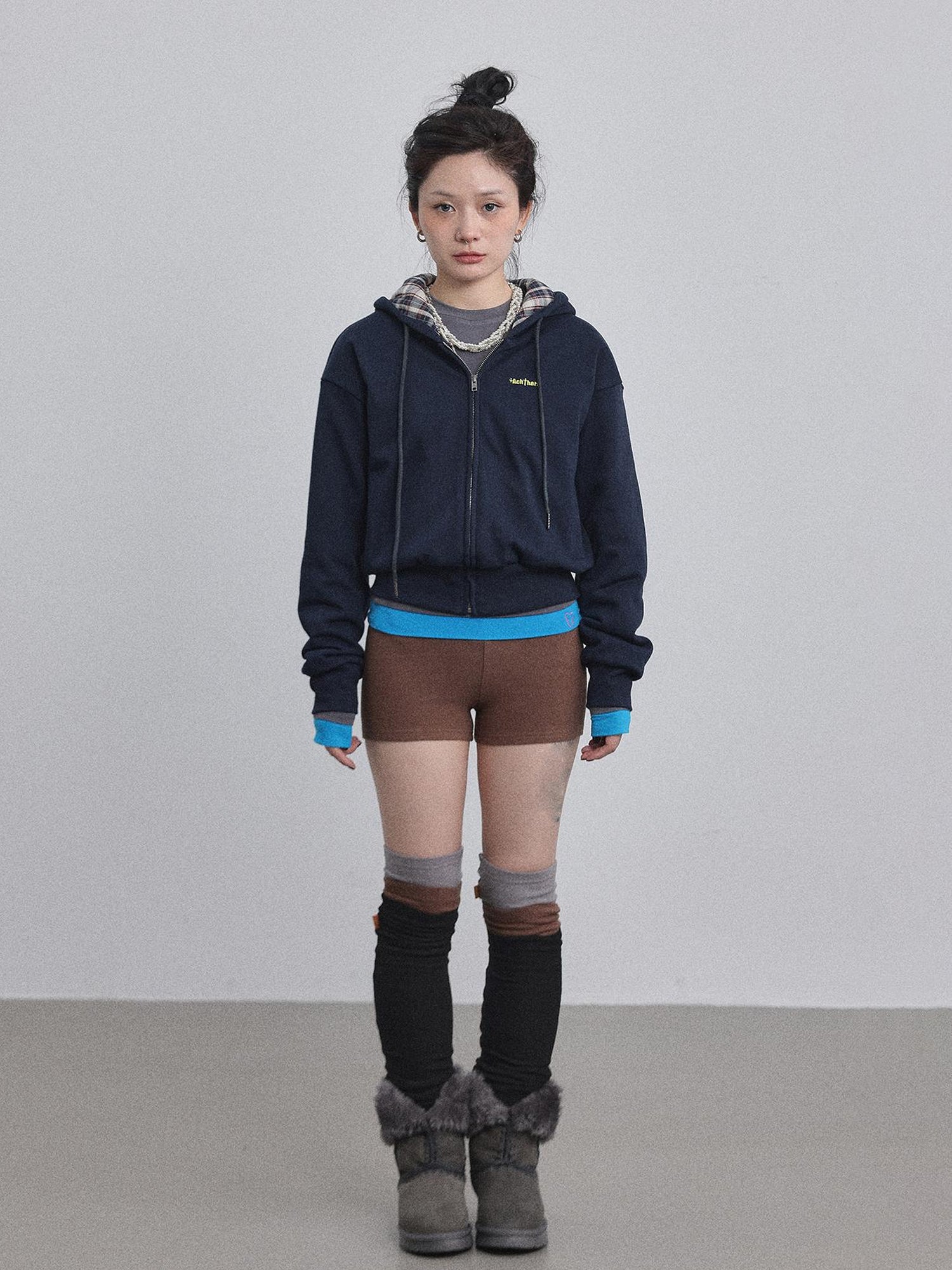 Achihara Winter Alowa Hoodie Sweatshirt V-neck T-shirt Long-Sleeve