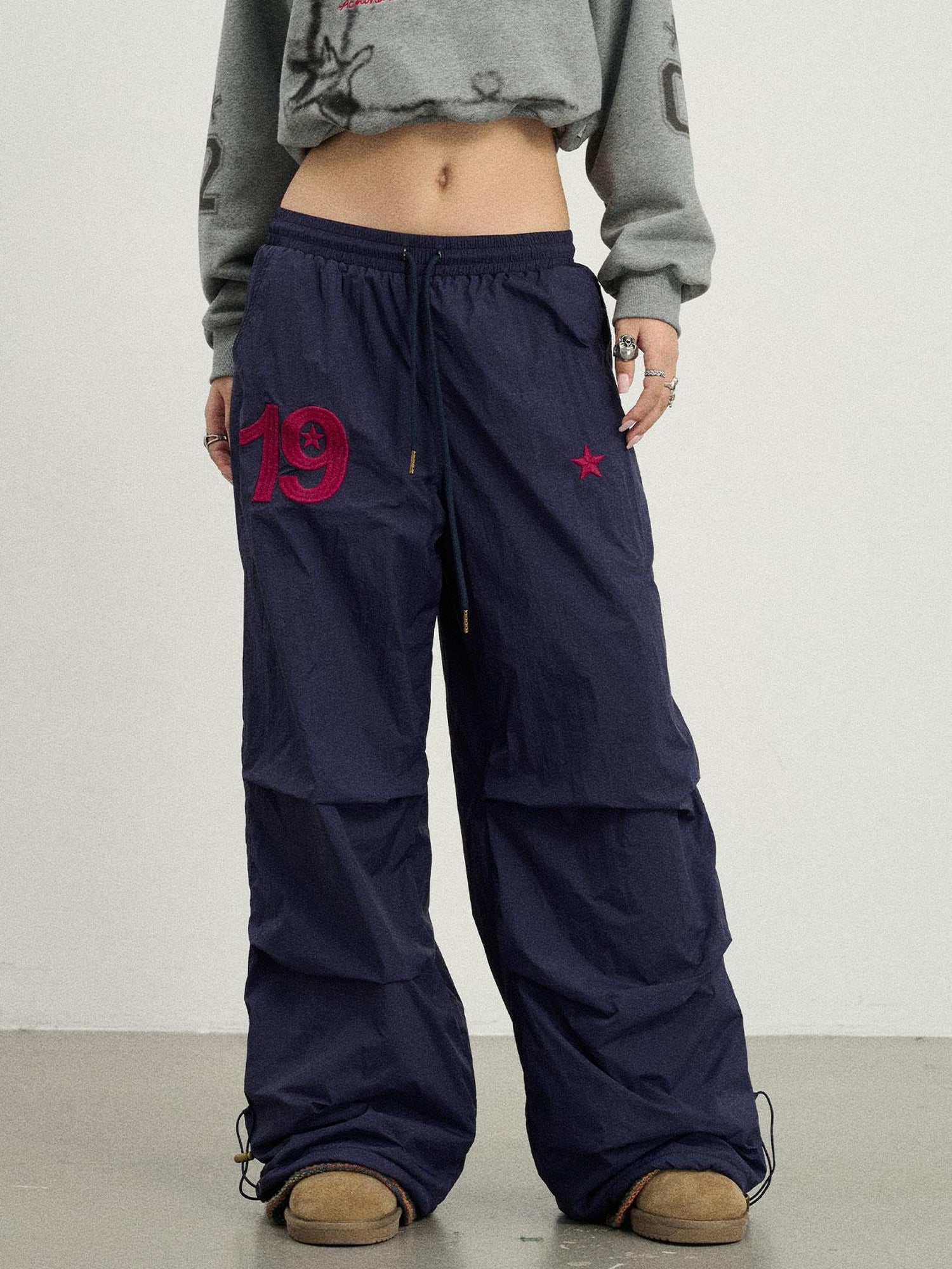 Achihara Winter Fleece Cargo Pants Waterproof Wide Leg