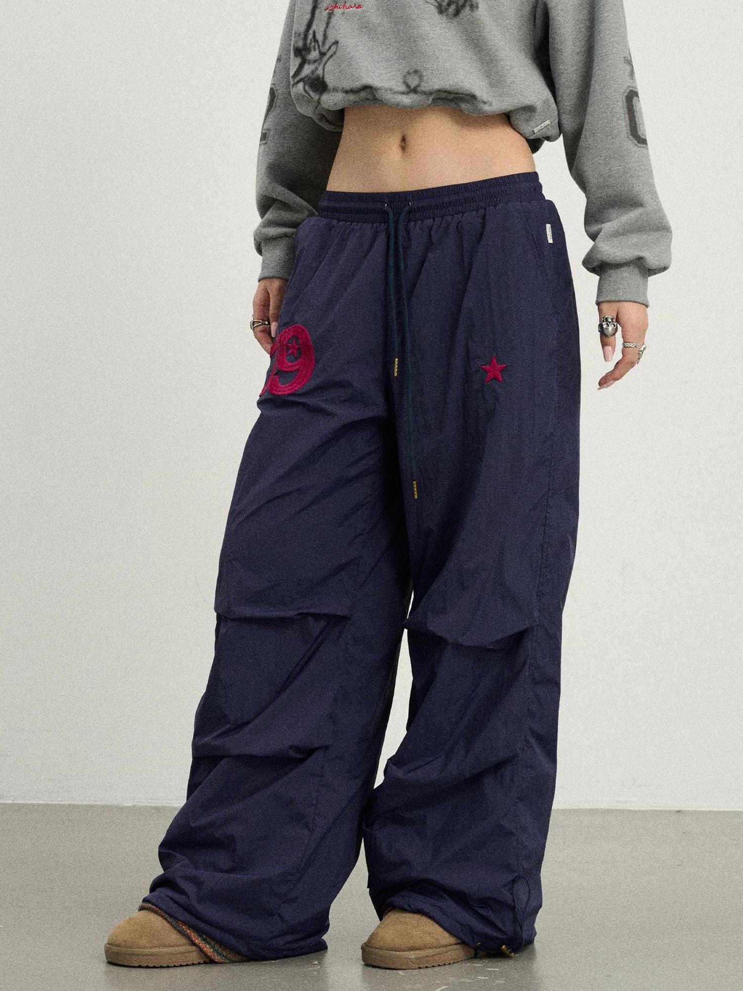 Achihara Winter Fleece Cargo Pants Waterproof Wide Leg