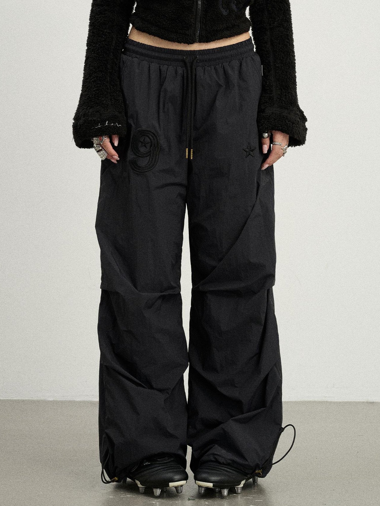 Achihara Winter Fleece Cargo Pants Waterproof Wide Leg