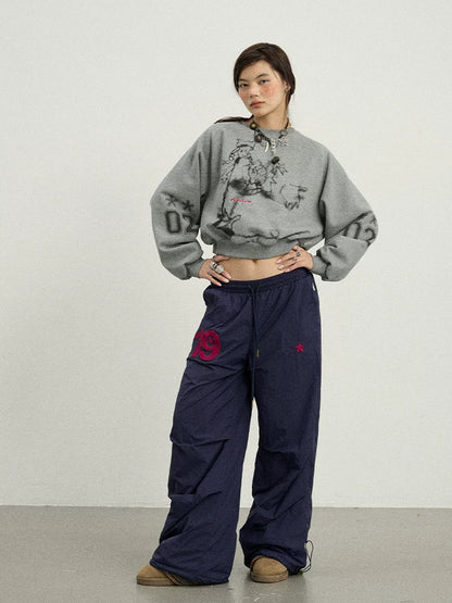 Achihara Winter Fleece Cargo Pants Waterproof Wide Leg-4