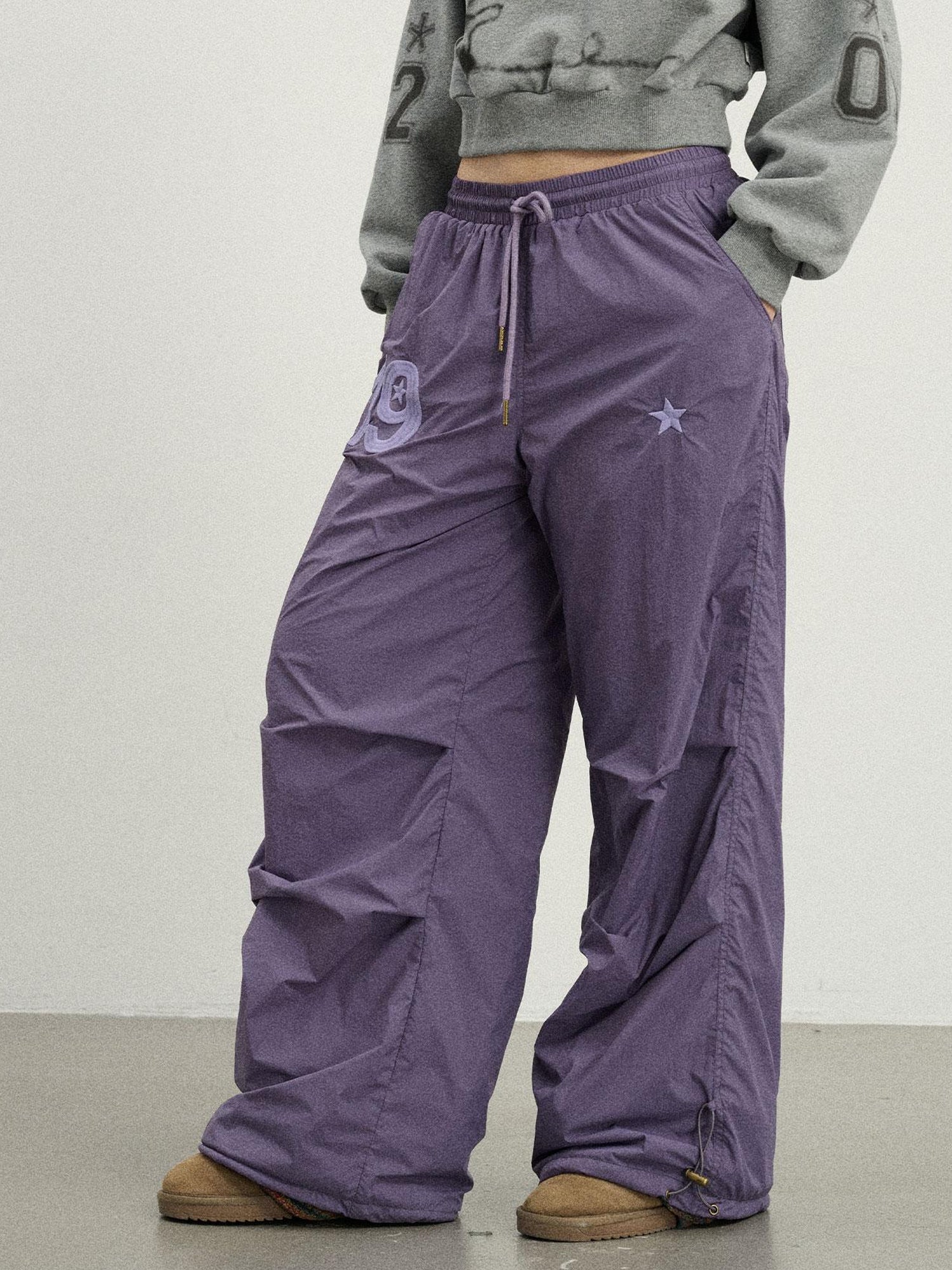 Achihara Winter Fleece Cargo Pants Waterproof Wide Leg