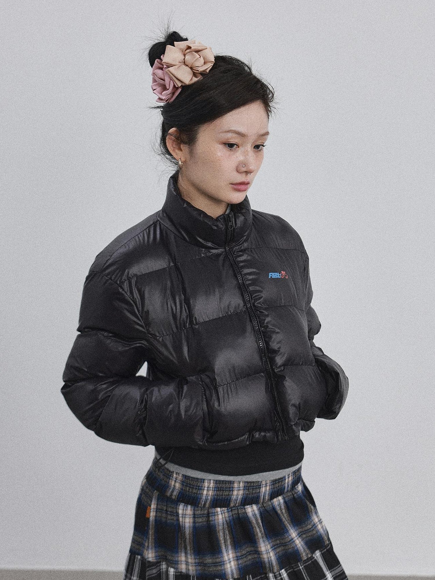 Achihara Winter Pixel Glow Short Padded Jacket