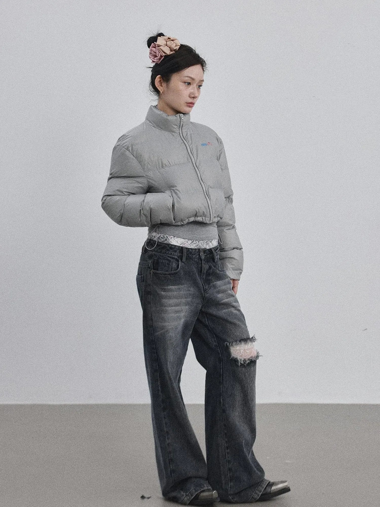 Winter Pixel Glow Short Padded Jacket