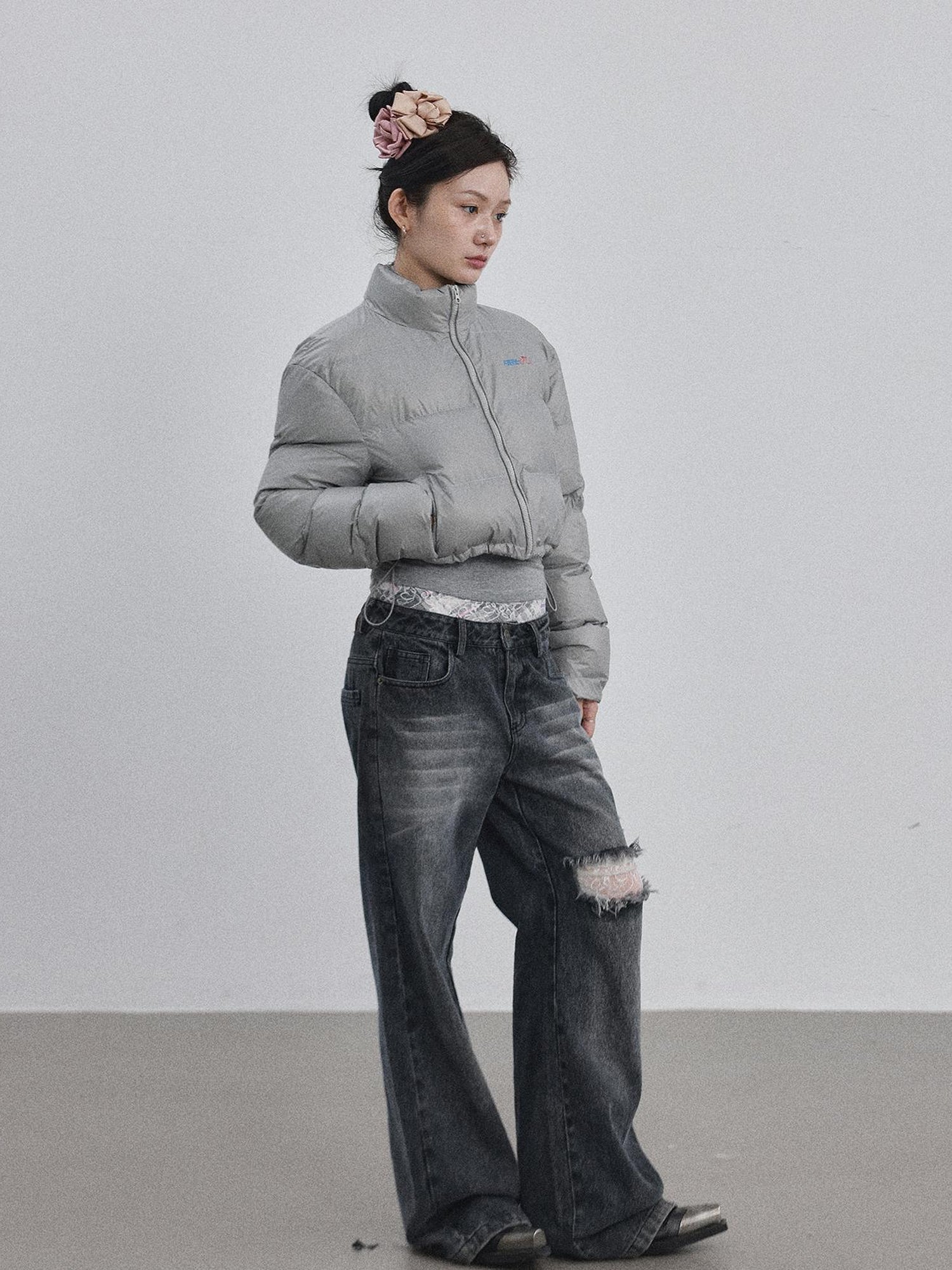 Achihara Winter Pixel Glow Short Padded Jacket