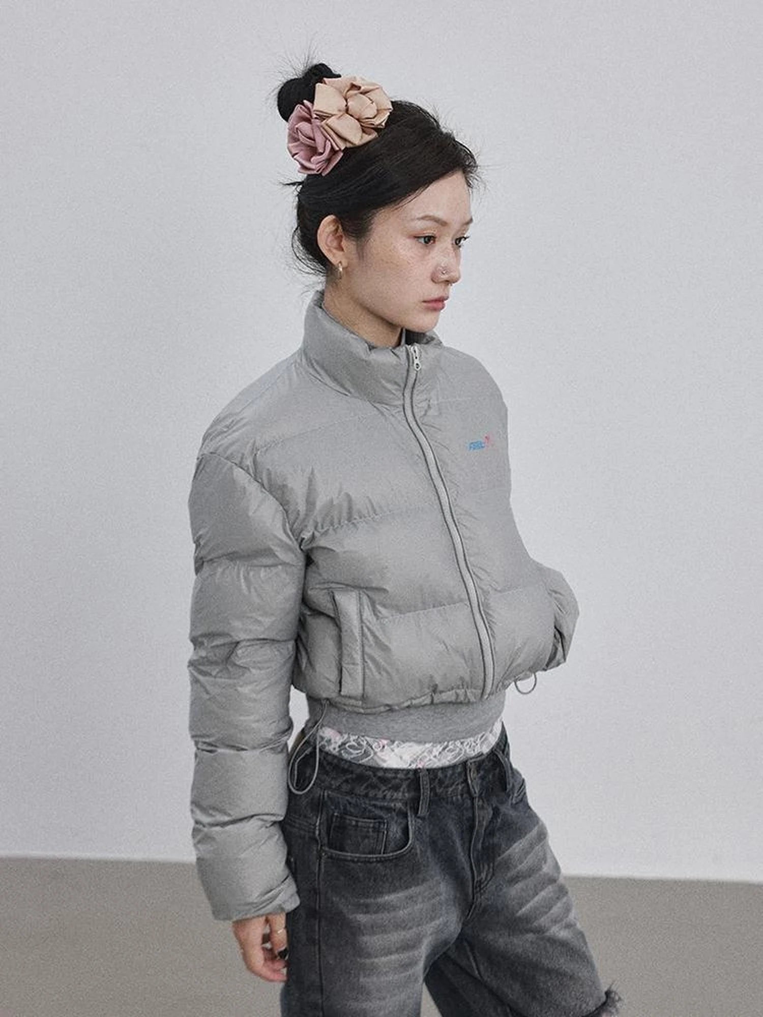 Winter Pixel Glow Short Padded Jacket