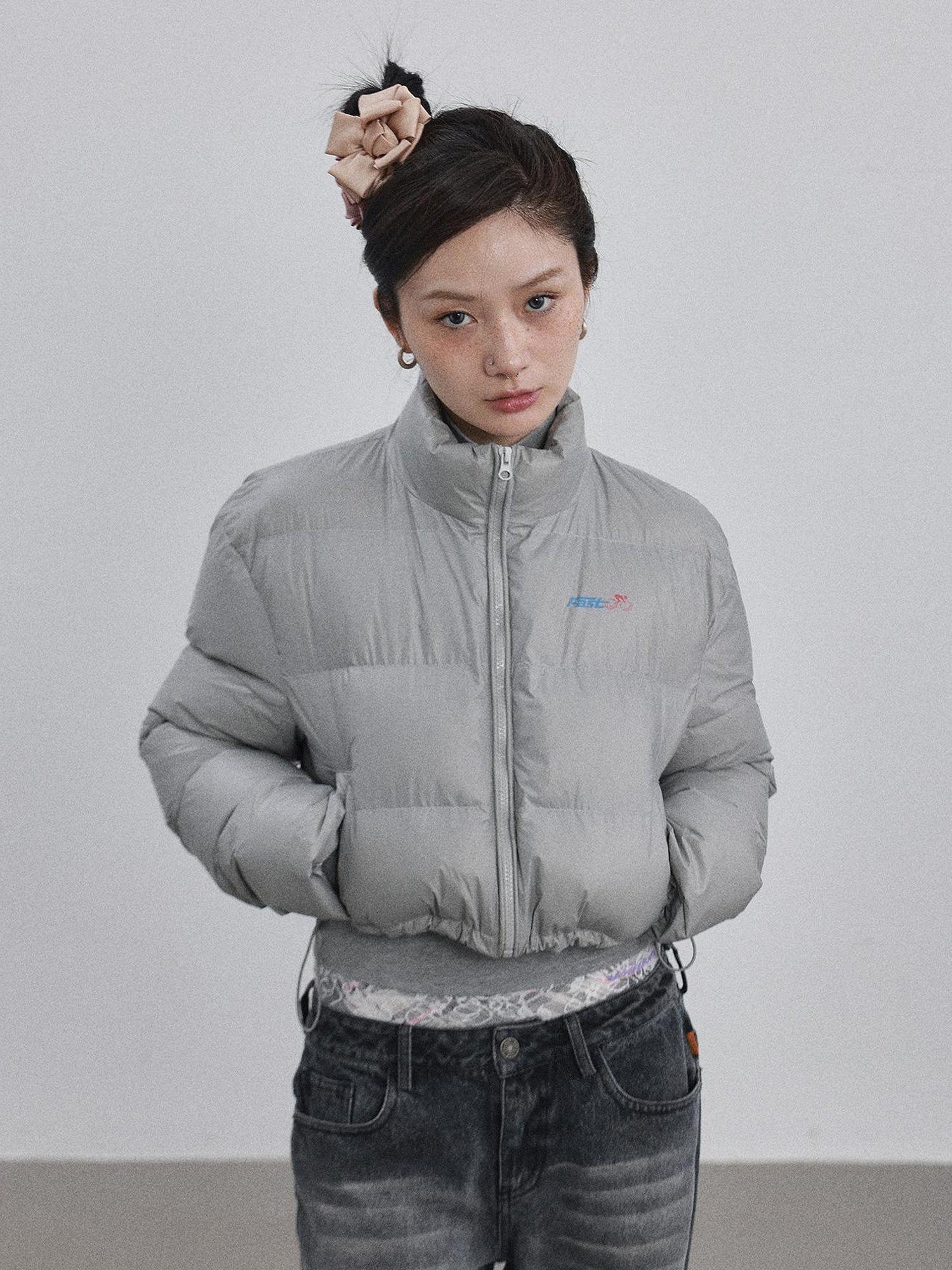 Achihara Winter Pixel Glow Short Padded Jacket
