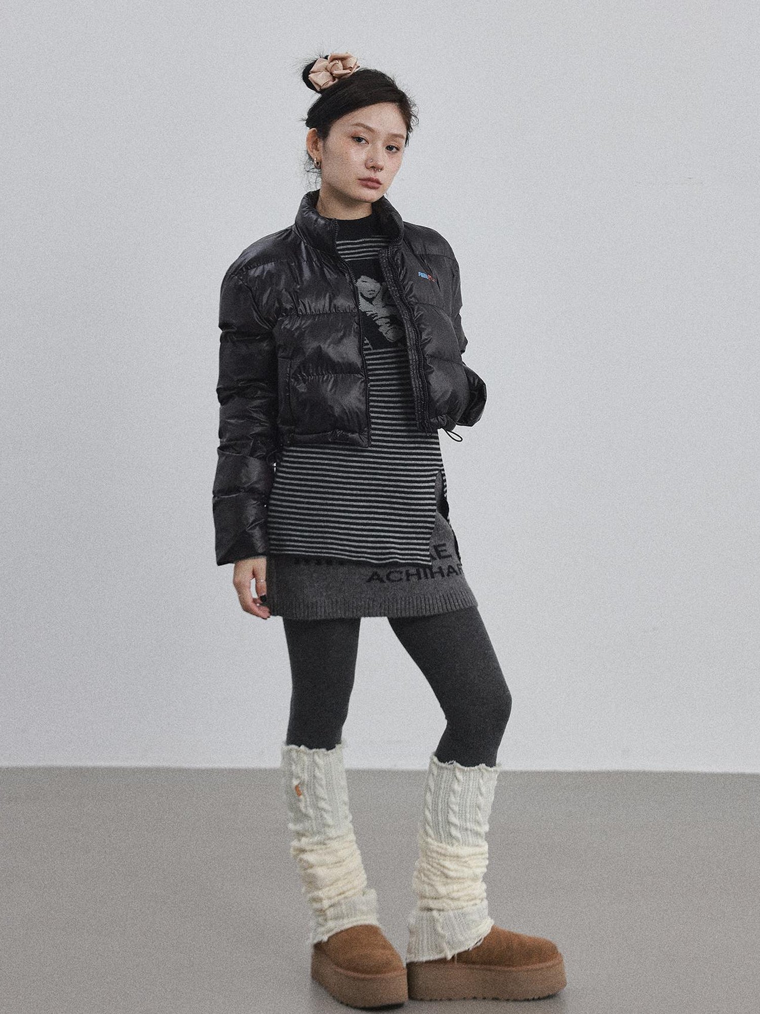 Achihara Winter Pixel Glow Short Padded Jacket