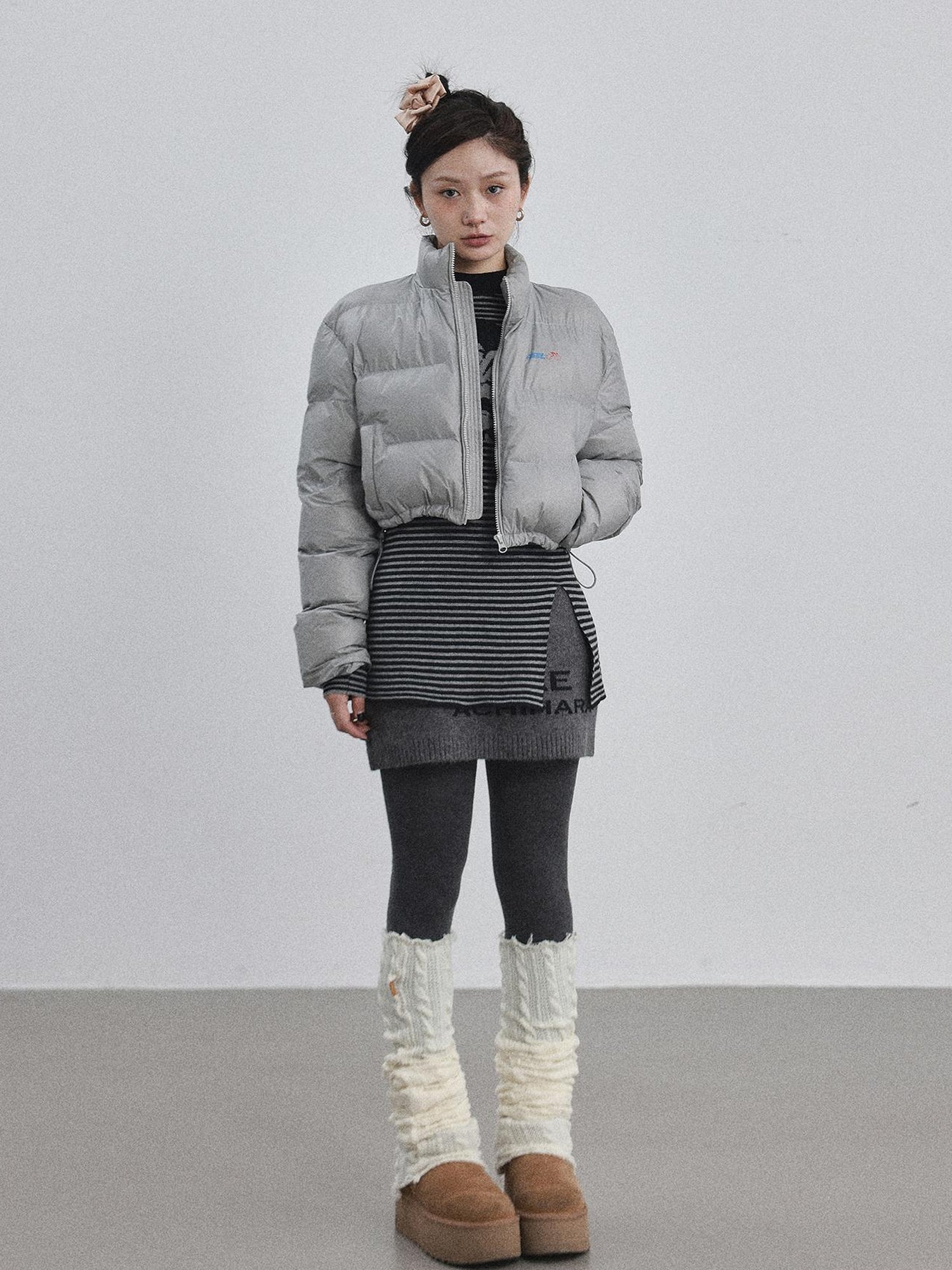 Achihara Winter Pixel Glow Short Padded Jacket