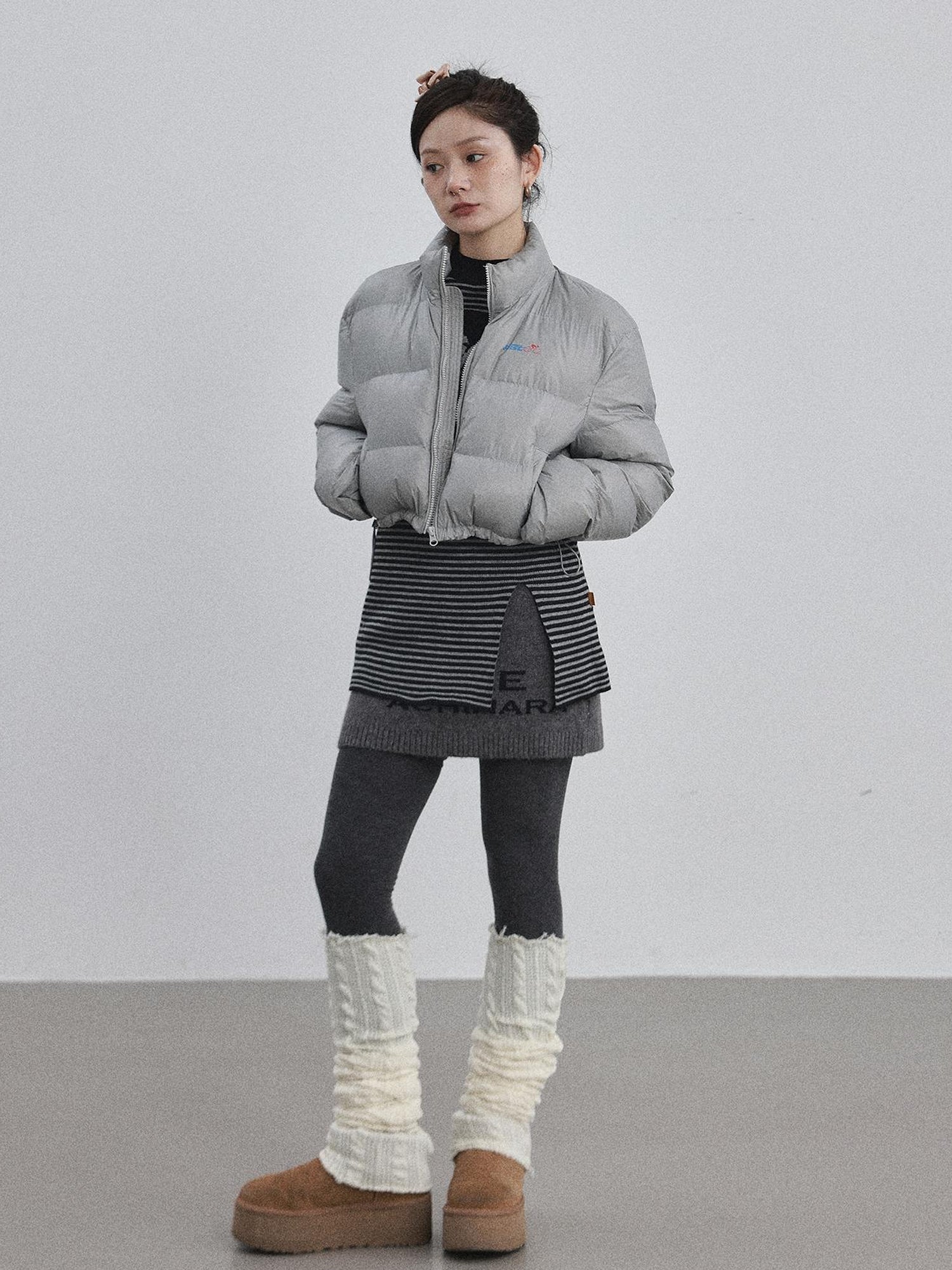 Achihara Winter Pixel Glow Short Padded Jacket