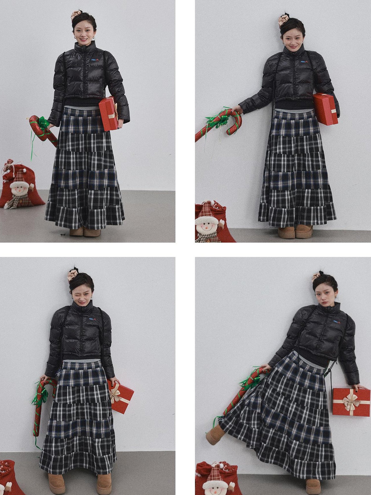 Achihara Winter Pixel Glow Short Padded Jacket