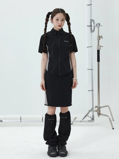 Women Short Sleeve Shirt And Skirt Set 2025 Summer