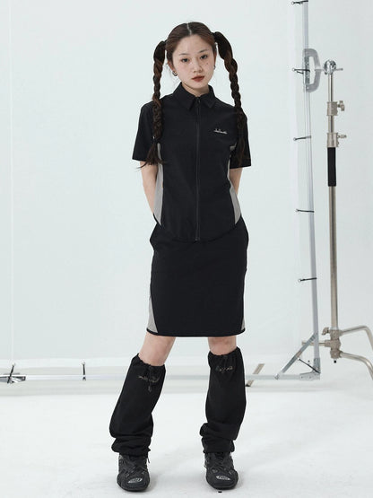 Women Short Sleeve Shirt And Skirt Set 2025 Summer