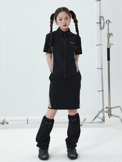 Achihara Women Short Sleeve Shirt And Skirt Set 2025 Summer