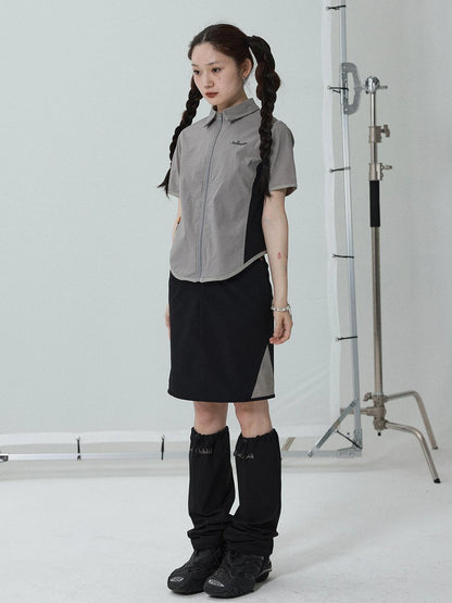 Women Short Sleeve Shirt And Skirt Set 2025 Summer