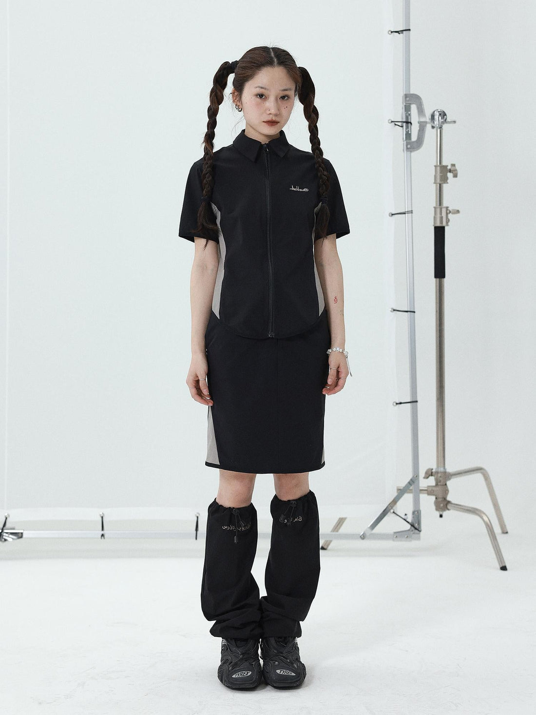 Achihara Women Short Sleeve Shirt And Skirt Set 2025 Summer