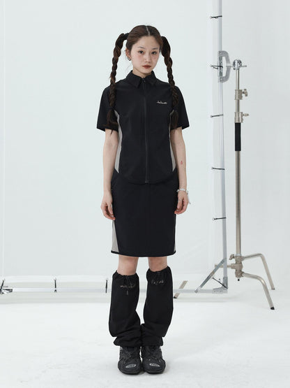 Achihara Women Short Sleeve Shirt And Skirt Set 2025 Summer