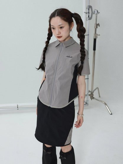 Women Short Sleeve Shirt And Skirt Set 2025 Summer