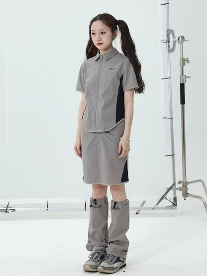 Women Short Sleeve Shirt And Skirt Set 2025 Summer