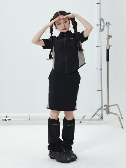 Achihara Women Short Sleeve Shirt And Skirt Set 2025 Summer