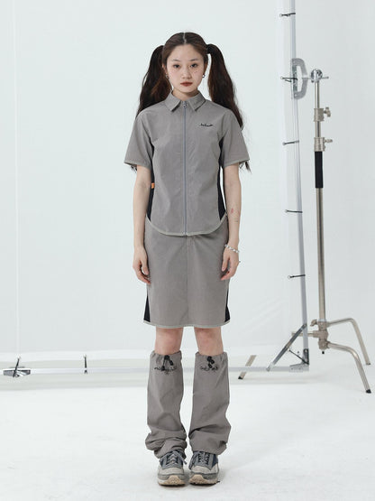 Achihara Women Short Sleeve Shirt And Skirt Set 2025 Summer