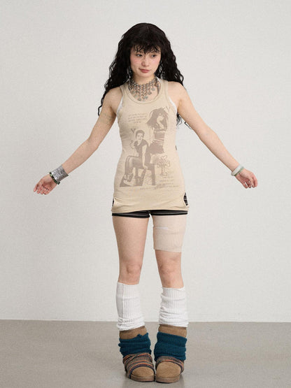 Achihara Wrap Around Love Vest Dress