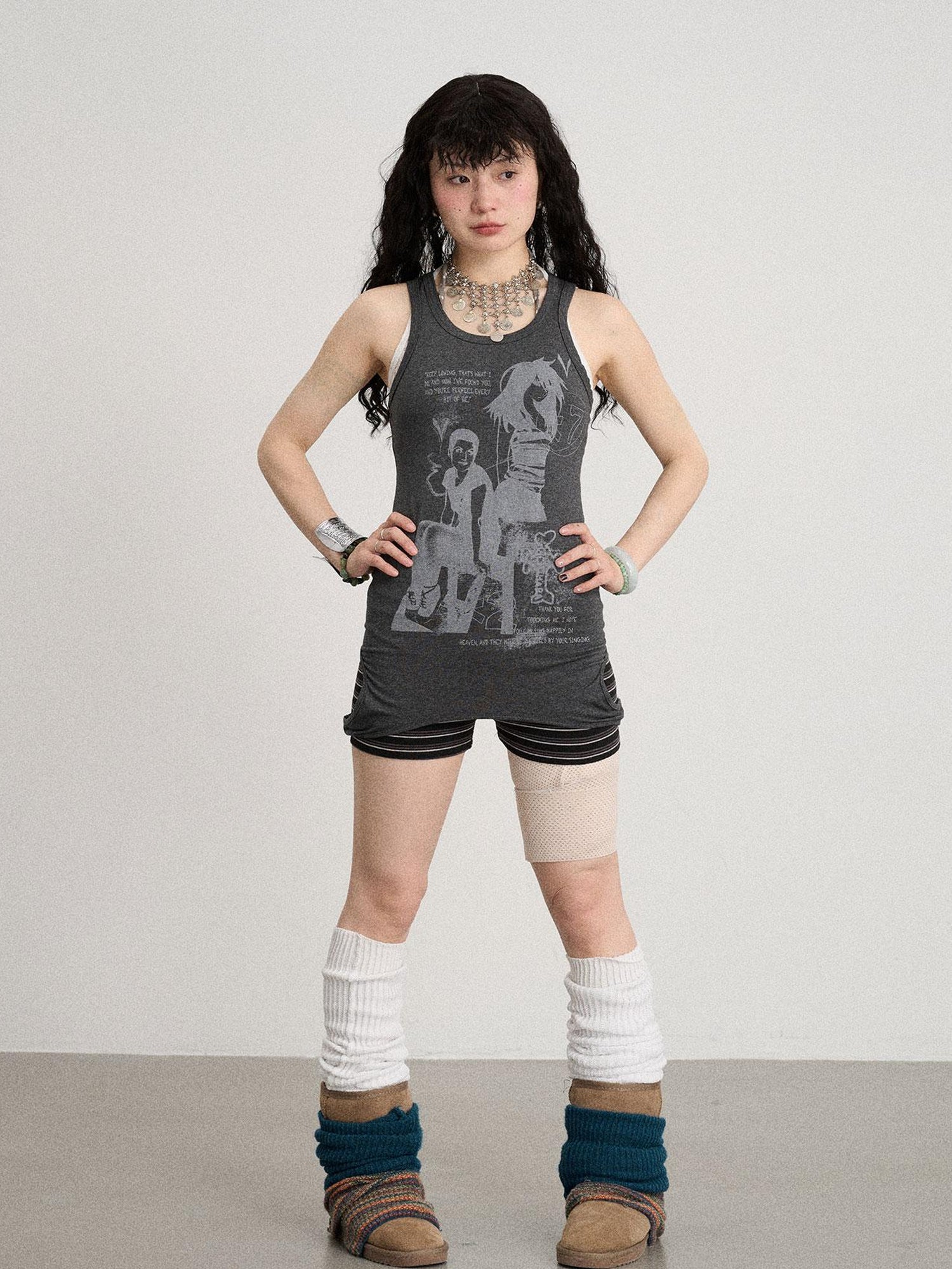 Achihara Wrap Around Love Vest Dress
