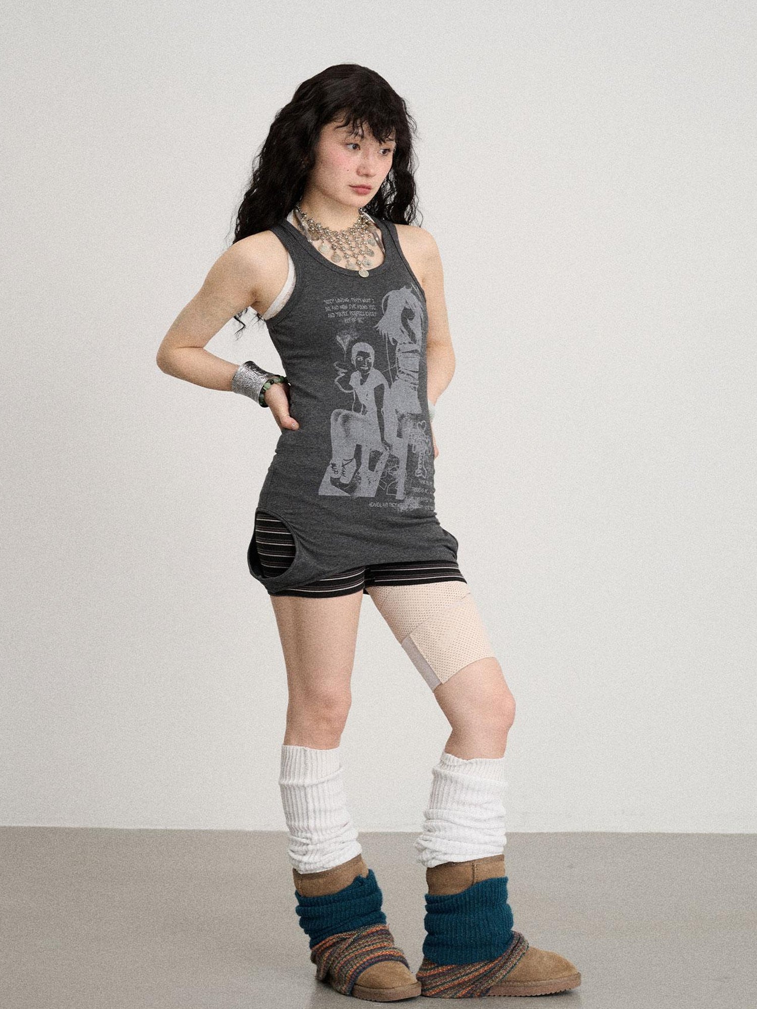 Achihara Wrap Around Love Vest Dress