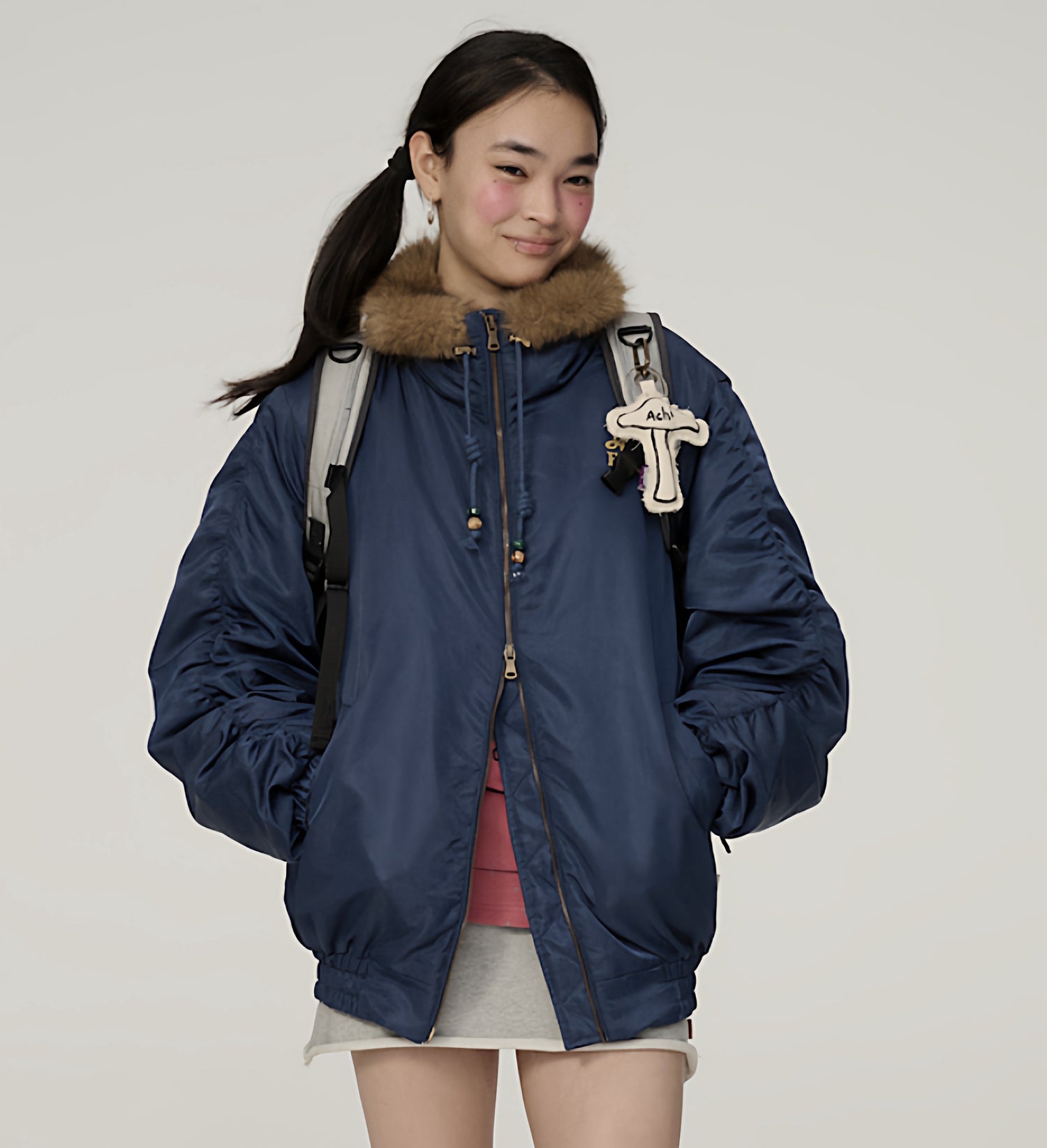 Achihara_Zip_Front_Lapel_Collar_Relaxed_Commuter_Solid_Olive_Navy_Puffer_Jackets_MISSTT