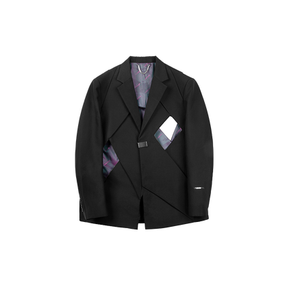 Adjustable Buckle Cut-Out Single-Breast Blazer