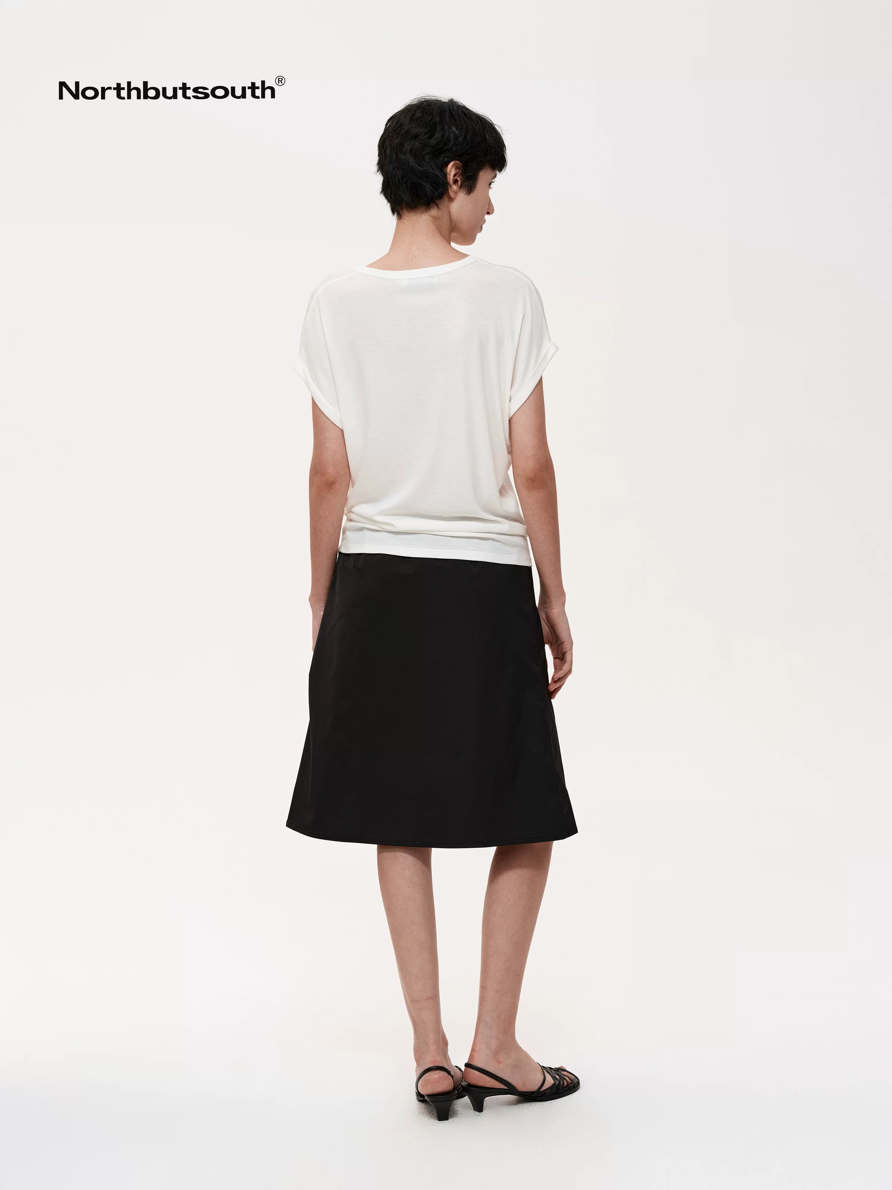 Adjustable Drawstring A Line Skirt