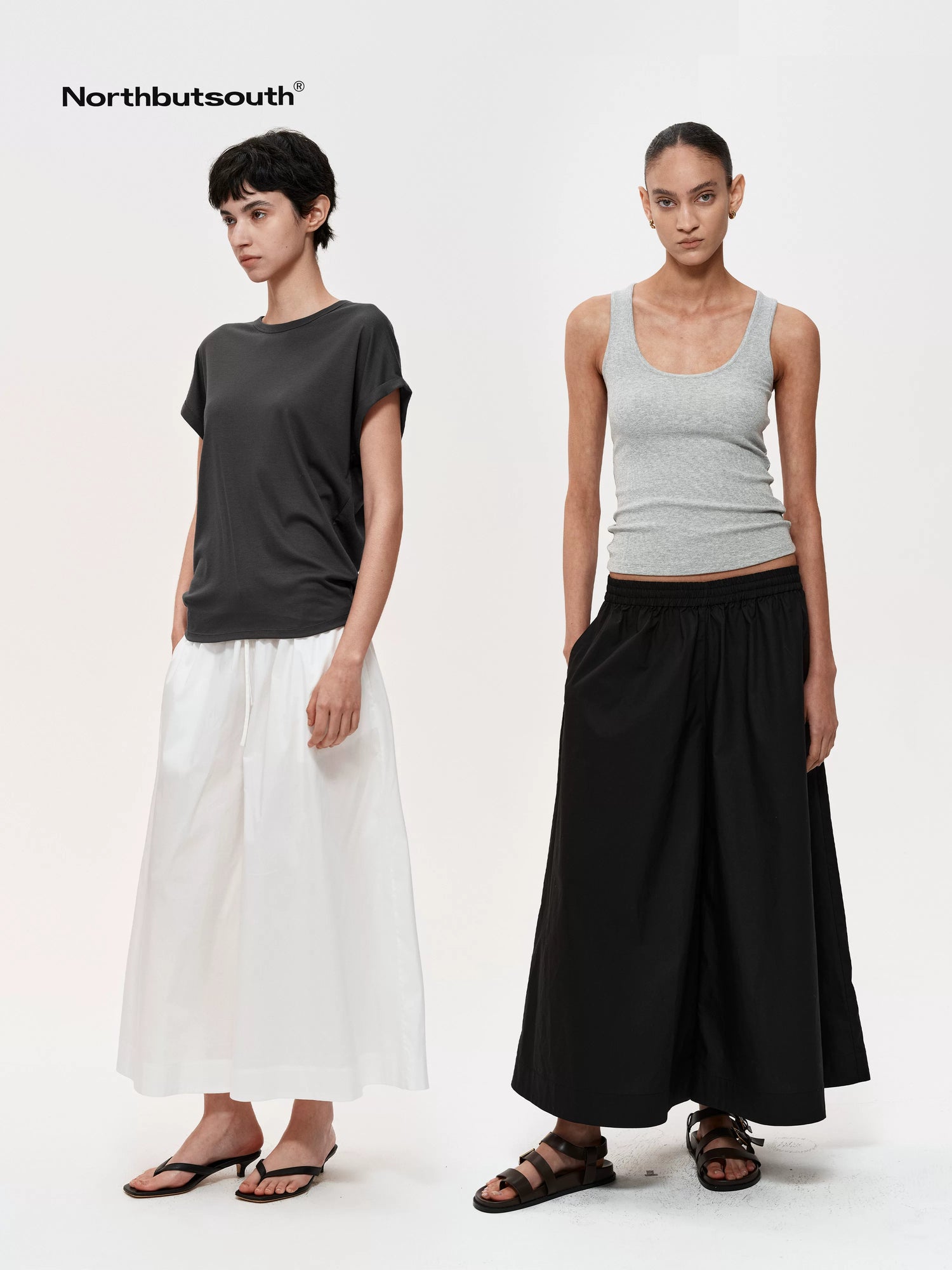 Adjustable Waist Wide Leg Cropped Trousers