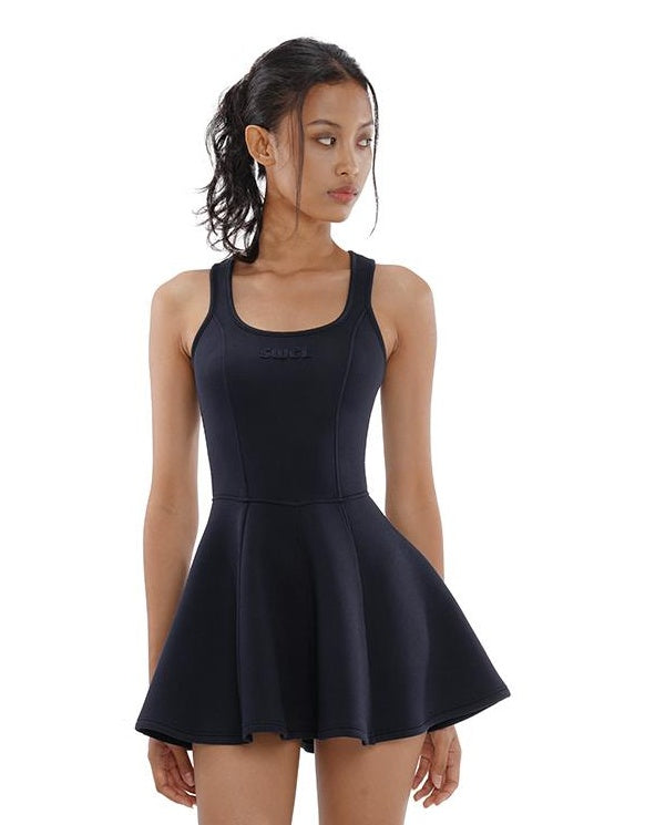 American Minimalist Mesh Embroidered Sleeveless Tennis Skirt