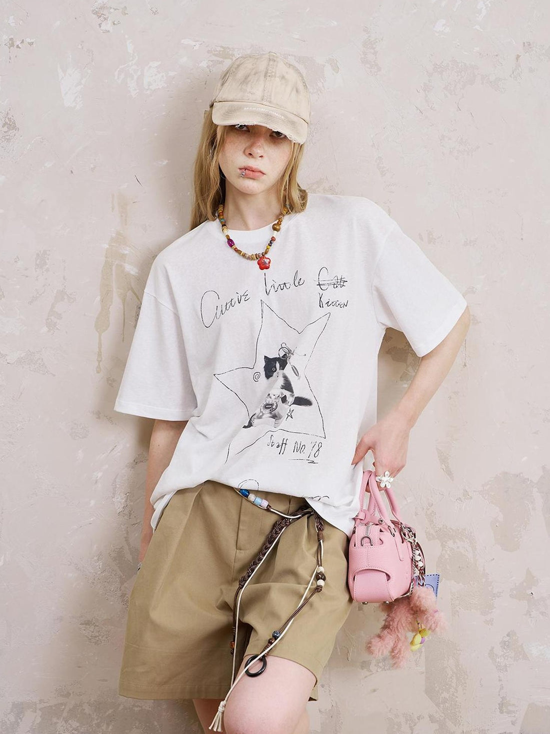 DIDDI MODA Amor Fati Cotton Blend Tee Straight Jeans Set