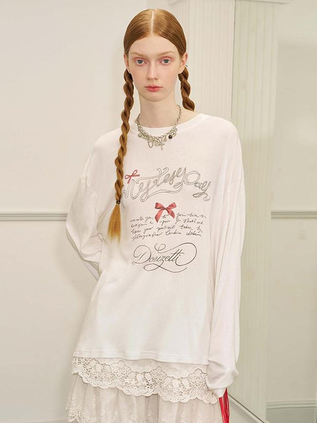 DIDDI MODA Amor Fati Cotton Blend Tee Straight Jeans Set