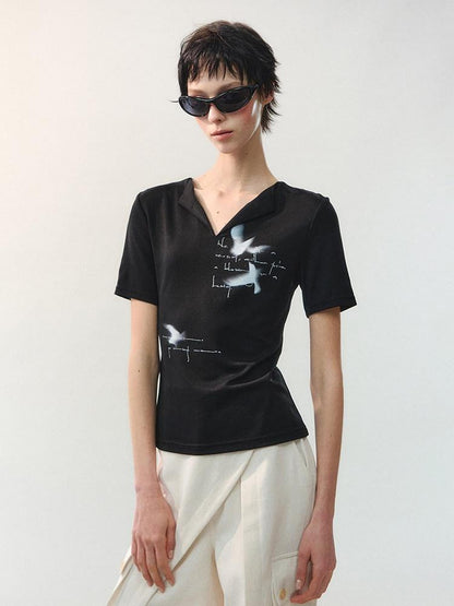 AnnoMundi Abstract Bird Mesh Print Women&