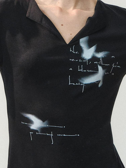 AnnoMundi Abstract Bird Mesh Print Women&