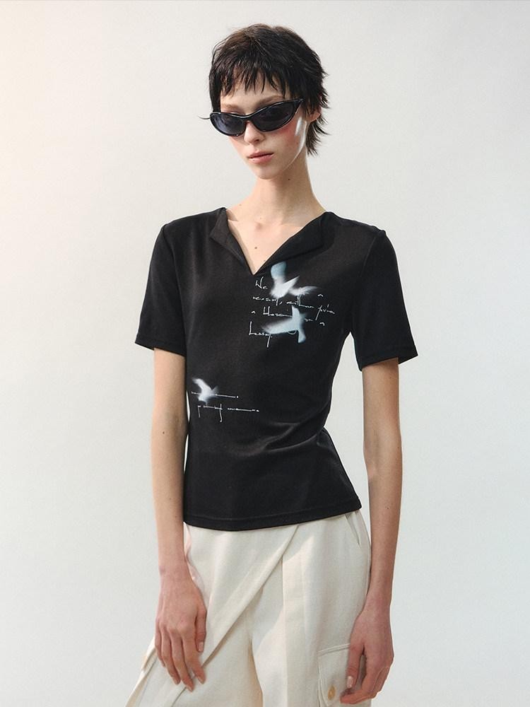 AnnoMundi Abstract Bird Mesh Print Women&