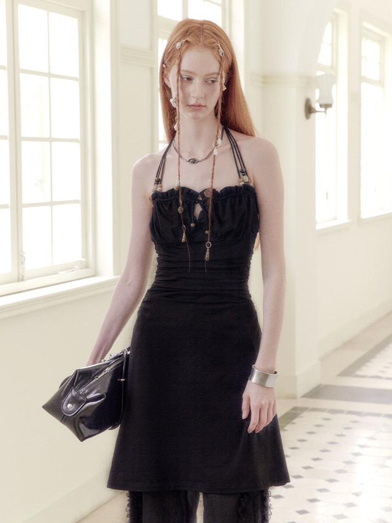 AnnoMundi Adjustable Beaded Halter Neck Sundress
