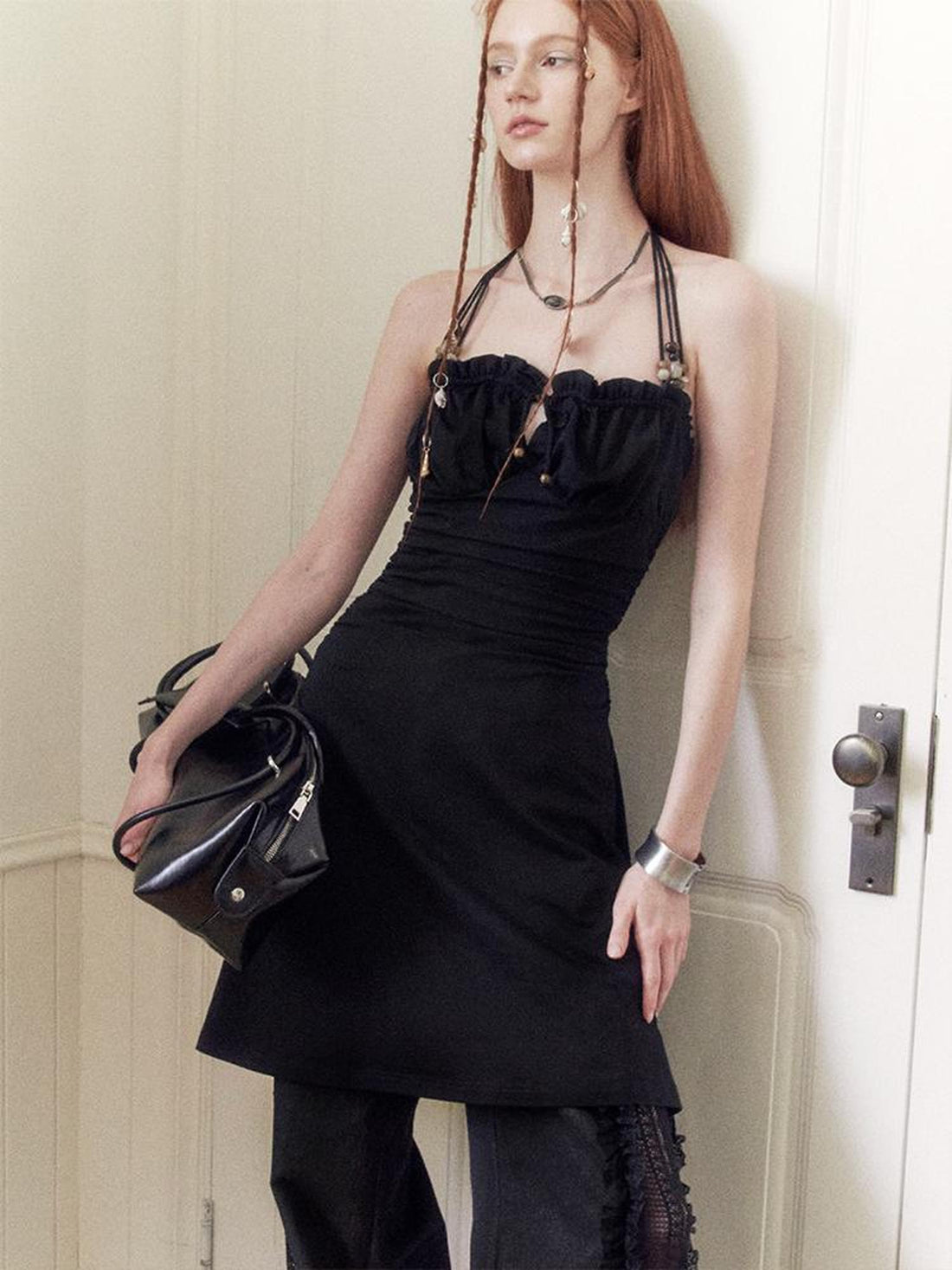 AnnoMundi Adjustable Beaded Halter Neck Sundress