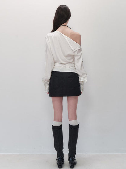 AnnoMundi Adjustable Belted Shirt With Convertible Cuffs