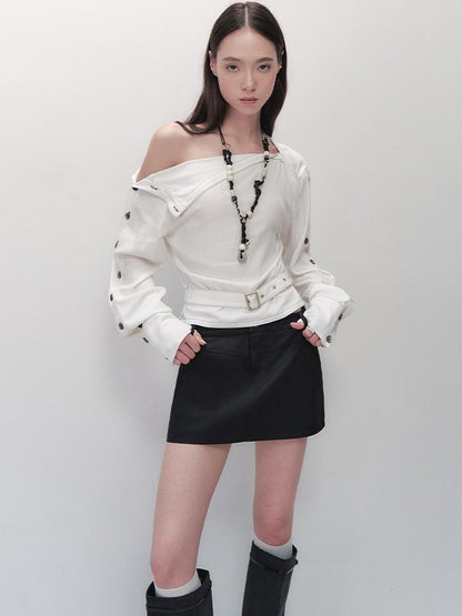 AnnoMundi Adjustable Belted Shirt With Convertible Cuffs