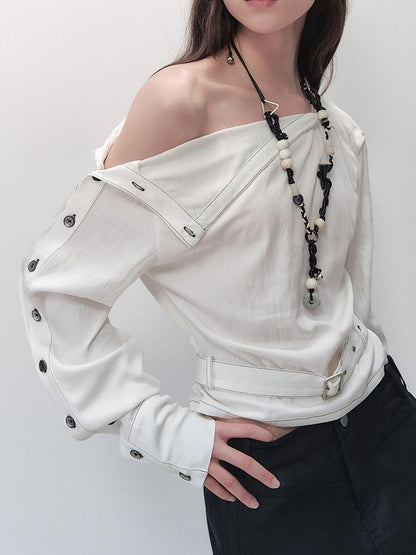 AnnoMundi Adjustable Belted Shirt With Convertible Cuffs