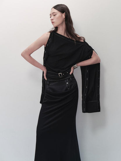 AnnoMundi Adjustable Belted Shirt With Convertible Cuffs